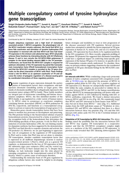 Multiple Coregulatory Control of Tyrosine Hydroxylase Gene Transcription