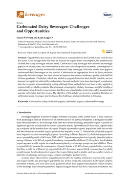 Carbonated Dairy Beverages: Challenges and Opportunities