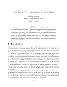 Sample Size Determination for Clinical Trials