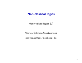 Non-Classical Logics