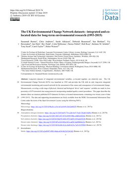 The UK Environmental Change Network Datasets–Integrated And