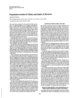 Population Trends in China and India (A Review) ANSLEY J