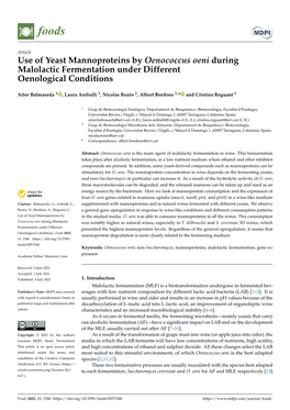 Use of Yeast Mannoproteins by Oenococcus Oeni During Malolactic Fermentation Under Different Oenological Conditions