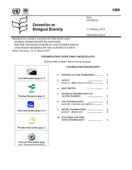 Information Note for Participants