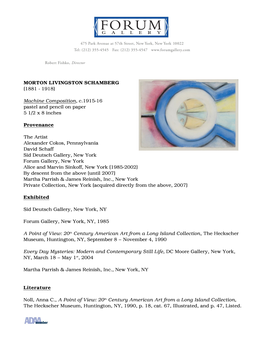 Schamberg Machine Composition Fact Sheet