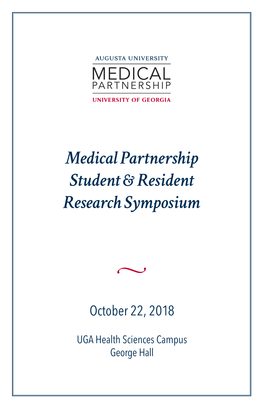 Medical Partnership Student & Resident Research Symposium •