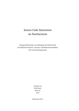 Source Code Interaction on Touchscreens