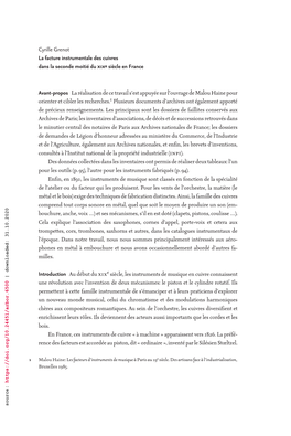 Cyrille Grenot La Facture Instrumentale Des Cuivres Dans La Seconde Moitié Du Xixe Siècle En France