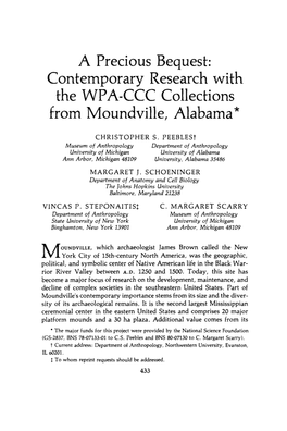 Contemporary Research with the WPA-CCC Collections from Moundville, Alabama*