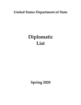 United States Department of State Diplomatic List