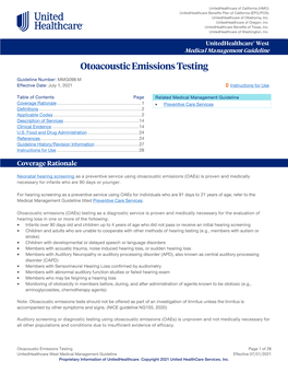 Otoacoustic Emissions Testing