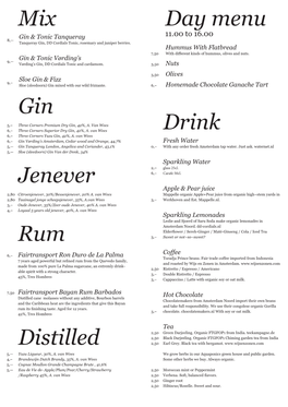 Mix Gin Drink Jenever Rum Day Menu Distilled