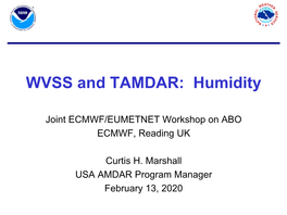 WVSS and TAMDAR: Humidity