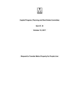 Capital Program, Planning and Real Estate Committee Item III