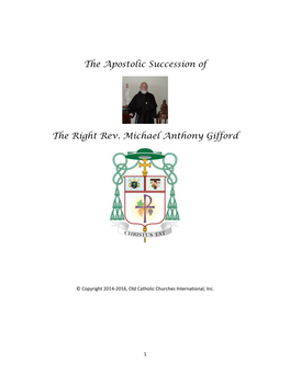 The Apostolic Succession of the Right Rev. Michael Anthony Gifford