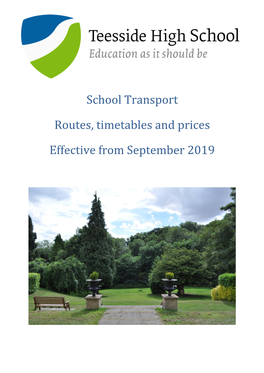 School Transport Routes, Timetables and Prices Effective From