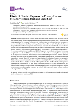 Effects of Fluoride Exposure on Primary Human Melanocytes From