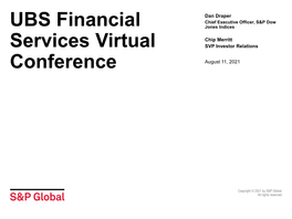 S&P Global at UBS Financial Services Conference