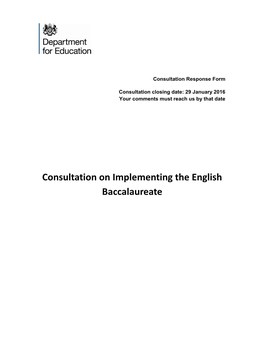 Implementing the English Baccalaureate