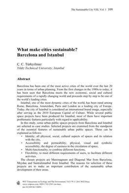 What Make Cities Sustainable? Barcelona and Istanbul