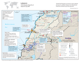 Lebanon “World Food Programme Was Forced to Cancel a Planned OCHA Situation Report No