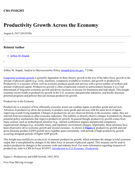 Productivity Growth Across the Economy