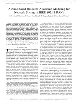 Airtime-Based Resource Allocation Modeling for Network Slicing in IEEE 802.11 Rans P