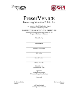 Preservenice Preserving Venetian Public Art