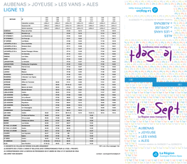 AUBENAS > JOYEUSE > LES VANS > ALÈS LIGNE 13