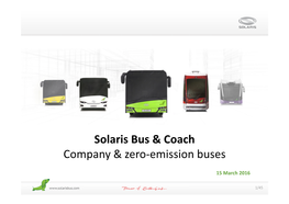 Solaris Bus & Coach Company & Zero-Emission Buses