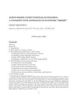 Agent-Based Computational Economics: a Constructive