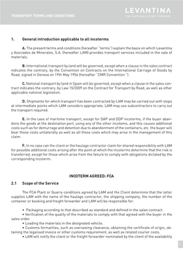 1. General Introduction Applicable to All Incoterms INCOTERM AGREED