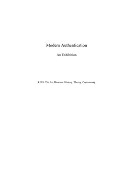 Modern Authentication: an Exhibition