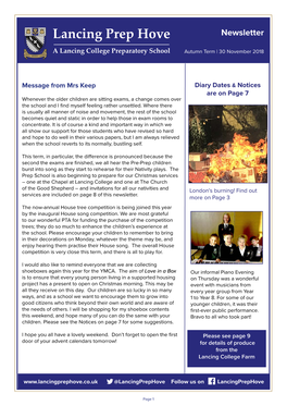 Lancing Prep Hove Newsletter