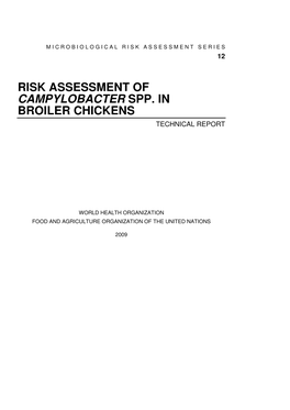Risk Assessment of Campylobacter Spp. in Broiler Chickens Technical Report