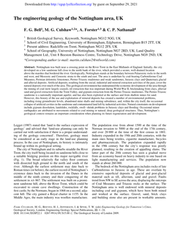The Engineering Geology of the Nottingham Area, UK