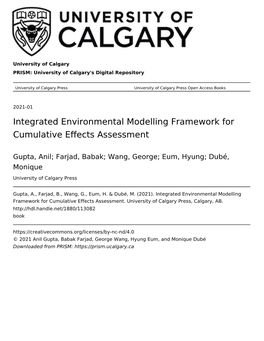 4.0 Integrated Environmental Modelling