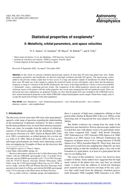 Statistical Properties of Exoplanets