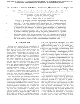 The Evolution of Primate Body Size: Left-Skewness, Maximum Size, and Cope’S Rule