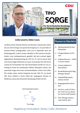 SORGE Für Sie Im Deutschen Bundestag