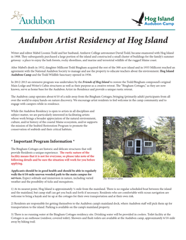 Audubon Artist Residency at Hog Island