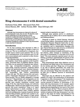 Ring Chromosome 5 with Dental Anomalies