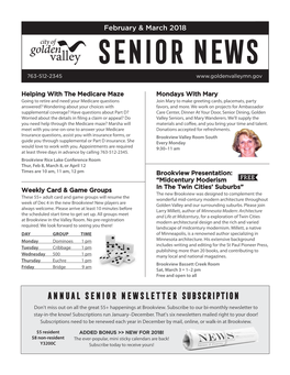 Senior News 1 Senior News 763-512-2345