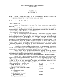 North Carolina General Assembly 1977 Session