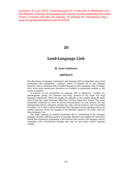 Land-Language Link