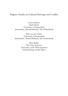 Palgrave Studies in Cultural Heritage and Conflict