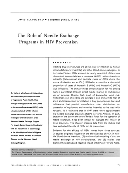 The Role of Needle Exchange Programs in HIV Prevention