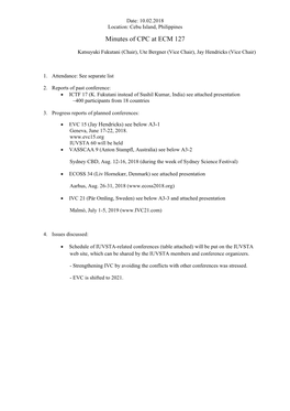 Minutes of CPC at ECM 127