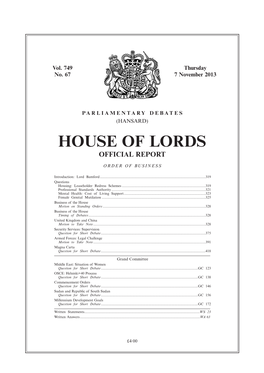 House of Lords Official Report