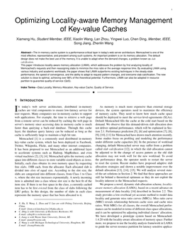 Optimizing Locality-Aware Memory Management of Key-Value Caches